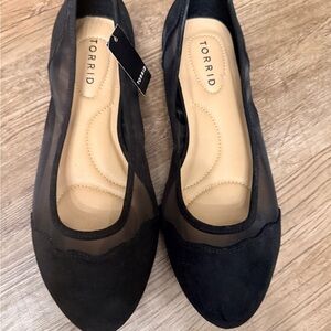 torrid Black Mesh & Suede Pointed-Toe Flats